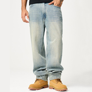 Jeans <span class=keywords><strong>de</strong></span> <span class=keywords><strong>Hombre</strong></span> Costom 2026, Tendencia en Jeans <span class=keywords><strong>de</strong></span> Pierna Recta, Pantalones <span class=keywords><strong>de</strong></span> Alta Gama, Jeans <span class=keywords><strong>de</strong></span> Mezclilla Azul Claro Estilo Americano - Product Image 1