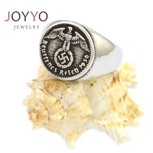 Benutzerdefinierte Antiken Freiheit Runde Ringe Retro Edelstahl Männer <span class=keywords><strong>Ring</strong></span> Schmuck - Product Image 1