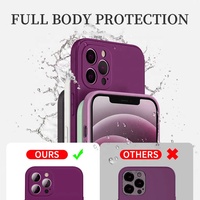 Coque de téléphone carrée en Silicone liquide pour iPhone 15 14 11 13 12 Pro Max Mini X XR XS 7 8 Plus SE 2020 Protection Couverture arrière