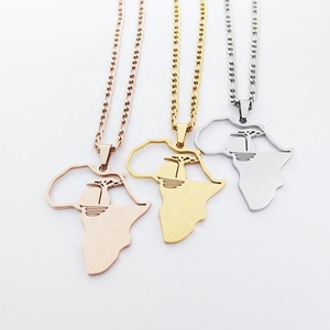 MUSE Pendentif de <span class=keywords><strong>carte</strong></span> d'Afrique Design de mode <span class=keywords><strong>Carte</strong></span> d'Afrique ANKH Symbole Cadeau de <span class=keywords><strong>carte</strong></span> Collier pour bijoux unisexes - Product Image 3