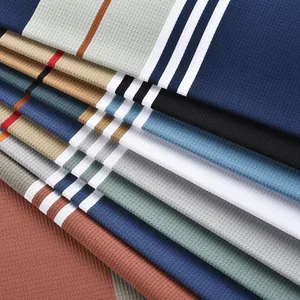 Múltiples estilos de hilo teñido a rayas Polo camisa tela 92% nailon 8% Spandex telas de punto para ropa