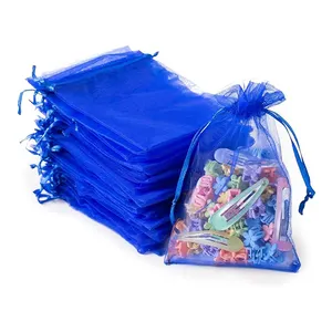 Hediye için karışık renk özel Logo ve boyut organze file çanta, şeker, bilezik ambalaj, boş poşet