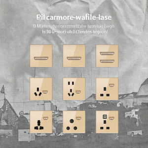 Interruptor de Pared Eléctrico de 2 Vías y 2 Tomas, Estándar Europeo, Alta Calidad, Material de PC Ignífugo y Duradero, Protección IP20, Uso Doméstico, Máximo - Product Image 3