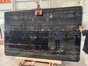 Dalles de <span class=keywords><strong>pierre</strong></span> de <span class=keywords><strong>marbre</strong></span> noir classique Comptoir de cuisine ciel <span class=keywords><strong>argent</strong></span>é Dalle de <span class=keywords><strong>marbre</strong></span> de fusion noire de grande taille pour projet de villa <span class=keywords><strong>d</strong></span>'hôtel - Product Image 6