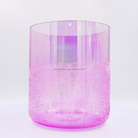 Vente en gros de bols chantants en cristal de quartz, personnalisables avec pierres précieuses, bols chantants d'alchimie, tons des chakras, instrument de guérison sonore