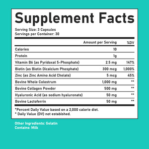 Capsules de vitamines pour cheveux, peau et ongles en marque privée avec vitamine B6 favorisant l'élasticité normale des cheveux pour un aspect sain - Product Image 2
