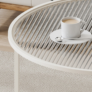 Dia60cm phòng khách Bàn cà phê thủy tinh, hai lớp lưu trữ bên bảng Bắc Âu tròn tối giản bàn trung tâm - Product Image 5