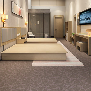 Juego de Muebles de Cuero Genuino para Habitación Doble Estándar de Hotel Económico, Cama Moderna Minimalista con Almacenamiento y Mesita de Noche - Product Image 4