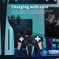 Pour PS5 Controller Cover Case Anti-dérapant Silicone Cover Skin Compatible avec PS5 Controller avec Thumb Grip Cap sticker