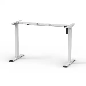 White Ergonomic Modern Office Single Motor Sit Stand Table Standing Electric Adjustable Height Desk Frame