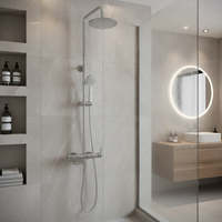 Nouvelle Arrivée Colonne de Douche Murale en Acier Inoxydable Effet Cascade avec Barre Coulissante Réglable