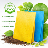 25x20 cm dubbelzijdige kleverige insectenbestrijdingsplaat met plastic beschermfolie, waterdichte lijm, ongediertevanger voor thrips/bladpluis