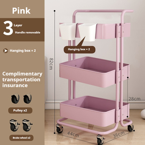 स्टेनलेस स्टील रसोई भंडारण पोर्टेबल फोल्डेबल मोबाइल ब्यूटी सैलून स्पा उपकरण हैंड कार्ट पहियों के साथ ट्रॉली - Product Image 6