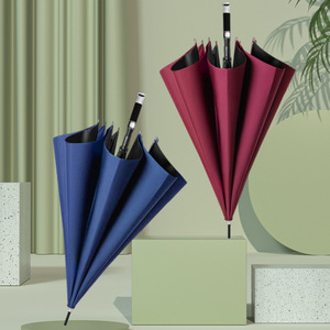 Paraguas Plegable Negro Minimalista de 8 Varillas con Apertura Automática, Protección Solar y Contra la Lluvia, de Nailon, para Viajes, Uso Adulto, Semiautomático, de Fibra de Vidrio - Product Image 4