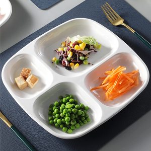 Platos de almuerzo escolar, bandeja de comida rápida dividida, caja de cartón de plástico, plato A5, plato pigmentado Europa, melamina irrompible, 4 compartimentos - Product Image 4