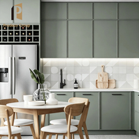 Ensemble d'armoires de cuisine pour projet de maison en stratifié, surface durable, rangement pour cuisine domestique, armoires de cuisine