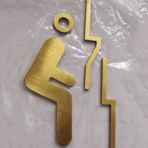 Insegne Personalizzate per Hotel, Cartelli di Lusso in Ottone per Bagni, Insegne Divertenti per Toilette e Servizi, Targhette in Ottone con Simboli - Product Image 6