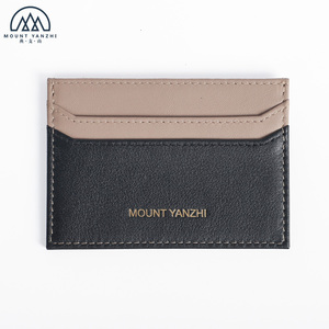 Tùy chỉnh màu sắc kết hợp nhỏ gọn RFID chặn tối giản Slim chủ thẻ da chính hãng chủ thẻ ví sang trọng thẻ tay áo - Product Image 3