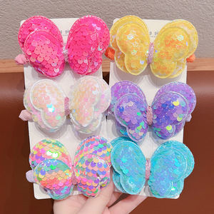 Glitter Sequin <b>Bow</b> Hair Ties High Elastic Ponytail <b>Holders</b> For Baby Girls Kids Hair Accessories - Product Image 1