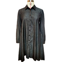 Robe chemise en jean à poche pour femmes Robe chemise en jean irrégulière grande taille pour femmes