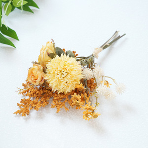 Bouquet de fleurs artificielles Plain Realm, fleurs en soie, thème automne, décoration de mariage et de maison, origine européenne - Product Image 1