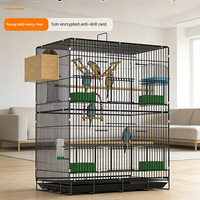 Cage à oiseaux suspendue pliable en fil d'acier avec plateau en plastique et bouton-pression pour usage intérieur/extérieur, idéale pour l'élevage d'oiseaux - Vente en gros