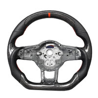 Volant de voiture en fibre de carbone pour Volkswagen GOLF POLO MK6 et MK7, volant avec écran LED, amélioration de l'intérieur de la voiture