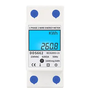 Digitale Energiemeter Din Rail 50Hz Kwh Din Rail Meter Lcd-Display Dds662 Digitale Eenfase Kwh Teller