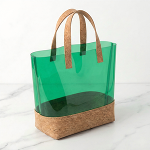 Sac fourre-tout transparent en TPU vert approuvé pour les stades, base en liège, écologique, imperméable, pour événements sportifs, concerts, voyages, cadeaux promotionnels - Product Image 3
