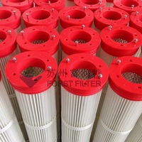 Cartouche filtrante à air plissée en polyester avec membrane PTFE industrielle de remplacement pour dépoussiéreur de cimenterie FORST