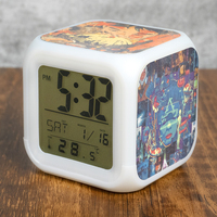 Sublimationsrohlinge LED Anpassbare Kunststoff 7-Farben Wechselnde Digitale Musik Mini Wecker Würfel