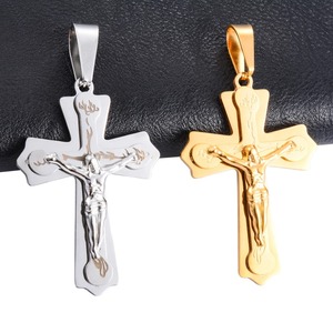 Collar con Colgante de Cruz de Acero Inoxidable con Crucifijo de Jesús Vintage, Amuletos para Cadena, Joyería Religiosa Cristiana para Hombres y Mujeres - Product Image 2