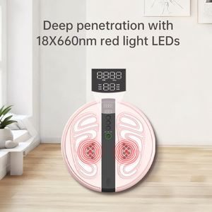 Masseur de pieds électrique multifonction vibrant avec contrôle de la minuterie, batterie rechargeable, physiothérapie EMS, infrarouge et chauffage par lumière rouge - Product Image 5