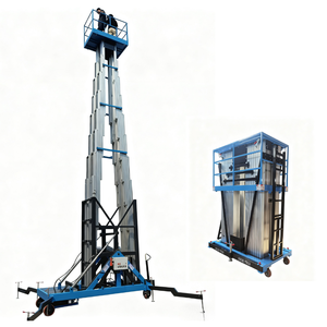 Plateforme élévatrice hydraulique électrique en alliage d'aluminium, capacité de charge de 200 kg à 300 kg, hauteur de 4 m à 18 m, échafaudage à colonne simple/double, plateforme élévatrice pour <span class=keywords><strong>intérieur</strong></span>/extérieur - Product Image 2