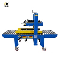 Machine d'emballage semi-automatique à grande vitesse HKF-5050, machine de scellage de cartons à fermeture latérale, machine de scellage de boîtes avec ruban adhésif