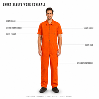 Combinaison de travail personnalisée pour homme à manches courtes, combinaison une pièce, uniforme de mécanicien d'usine, poche poitrine, vêtements de travail industriels, logo OEM