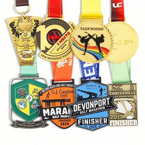 Custom Award Gold Basketball Soccer Kickboxing Zinc Alloy 3D Logo Sport Running 5K 10K 21K Marathon Medal - Product Image 6