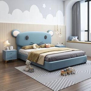 Modern Minimalist Kids Bed 1.5m Cartoon Mouse Design Creative Single Bed for Boys Girls <b>Small</b> Space - Product Image 3