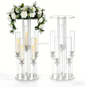 Centrotavola <span class=keywords><strong>in</strong></span> Acrilico con 5 Bracci da 60cm, Decorazioni per Feste, Candelabri <span class=keywords><strong>in</strong></span> Cristallo, Centrotavola per Matrimoni ed Eventi - Product Image 6
