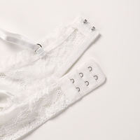 Set Lingerie Wanita Seksi Tanpa Kawat Berbahan Lace dengan Bordir Bunga, Set Bra dan Celana Dalam G-string