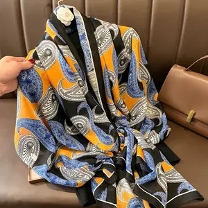 2023 새로운 패션 럭셔리 꽃 인쇄 넓은 대형 viscose 스카프 후크 캐슈 인쇄 코튼 shawls 이슬람 긴 hijab