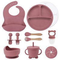 Assiettes à Diviser Produit pour Enfants Salle à Manger pour Bébé Ensemble d'Alimentation en Silicone de Qualité Alimentaire sans Bpa pour Bébé Assiettes à Ventouse en Silicone pour Animaux pour Bébé