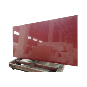 Bán buôn tùy chỉnh kích thước lớn nhất thiết kế đá lấp lánh ánh sao Ruby thạch anh đỏ cho tường và gạch lát sàn - Product Image 1