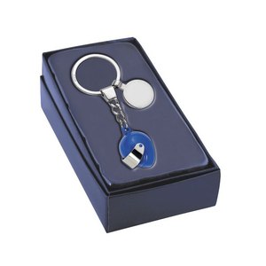 Llavero Pequeño Azul y Cromado con Forma de Casco, Accesorios para Llaves de Auto - Product Image 2