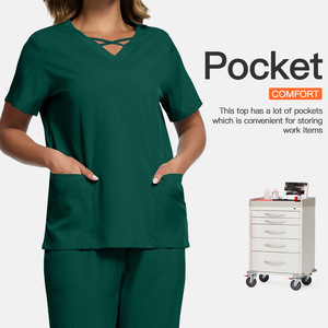 Respirant femmes gommage uniforme personnel Uniformes Mdicos hôpital Salon de beauté clinique soins infirmiers gommage costumes en gros personnaliser - Product Image 2