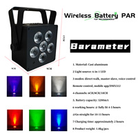 Éclairage de scène LED rechargeable en gros, portable, alimenté par batterie, avec télécommande pour DJ, fête, location d'événements