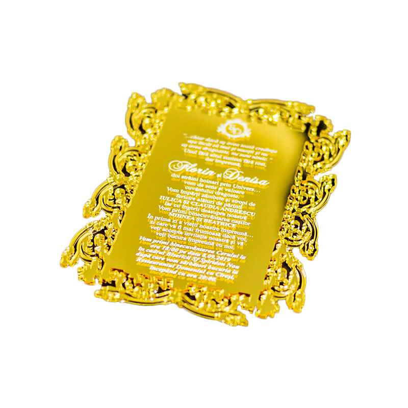 Заводская цена, индивидуальное Золотое зеркало из акрила, надпись love, лазерная резка, акриловое Свадебное приглашение