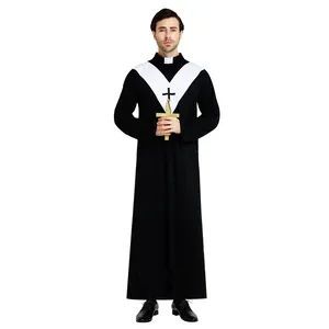 Costume de Cosplay de prêtre de ministre de fête d'Halloween de Jésus-Christ médiéval