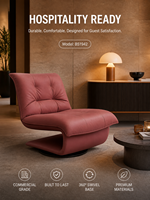 Fauteuil de salon pivotant moderne sans accoudoirs, en cuir pleine fleur et tissu, avec structure intérieure en métal, idéal pour chambre, salon, hôtel – Vente directe usine OEM ODM
