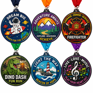 Custom Personalisrd Metal Sports Race Track Athletics 5k <b>Running</b> Souvenir Medal Family Pvc Medals Silicone Custom Rubber Medal - Product Image 1